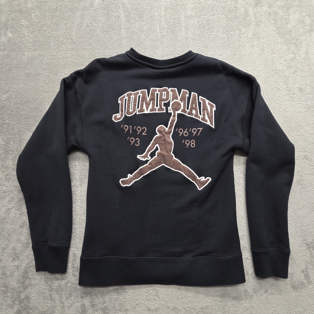 Nike Air Jordan Sweatshirt Mens S Black Pullover Crewneck Jumpman BV5372-010